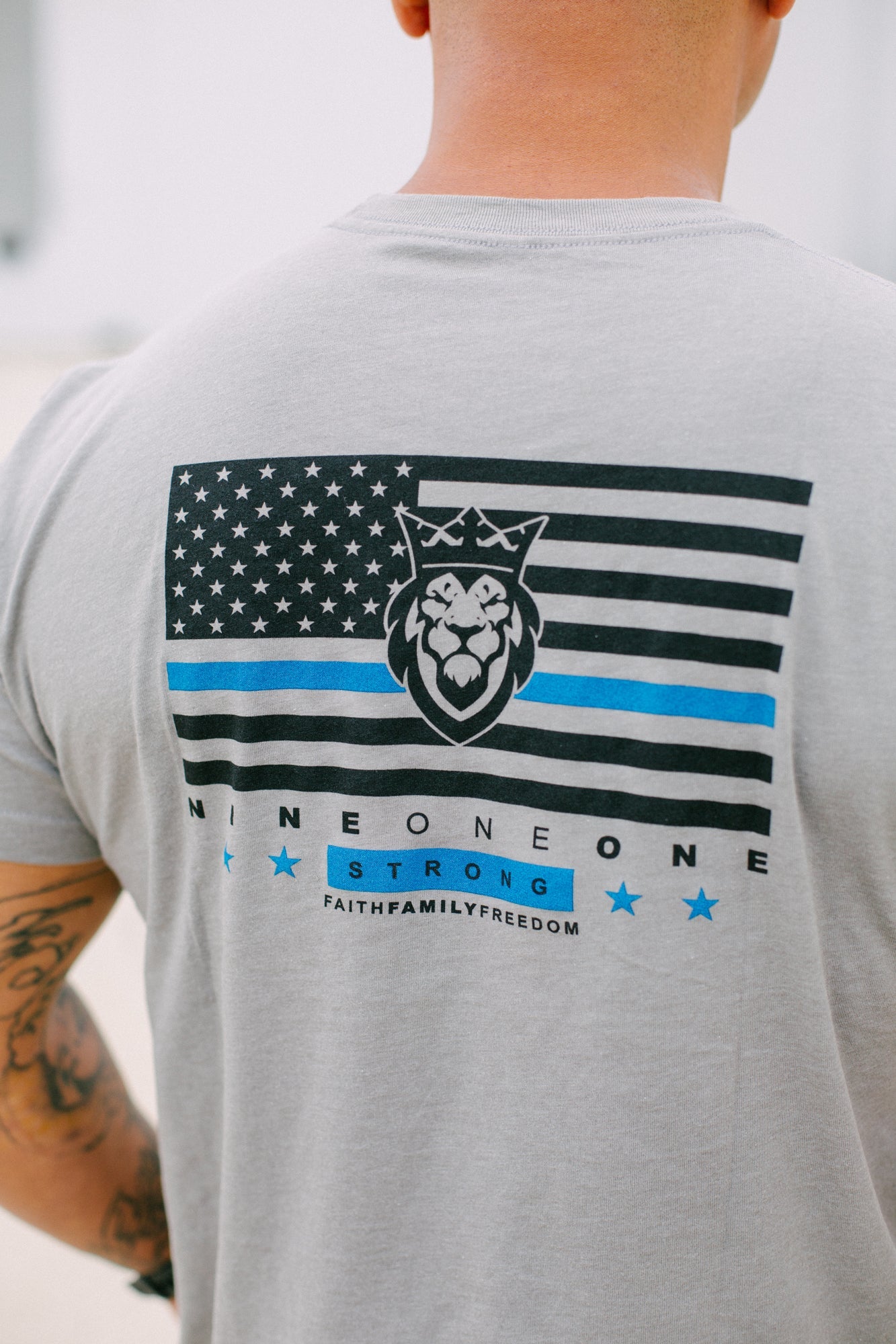 911 Strong Thin Blue Line T-Shirt 911 Strong Thin Blue Line T-Shirt - Small - Dangerous But Good