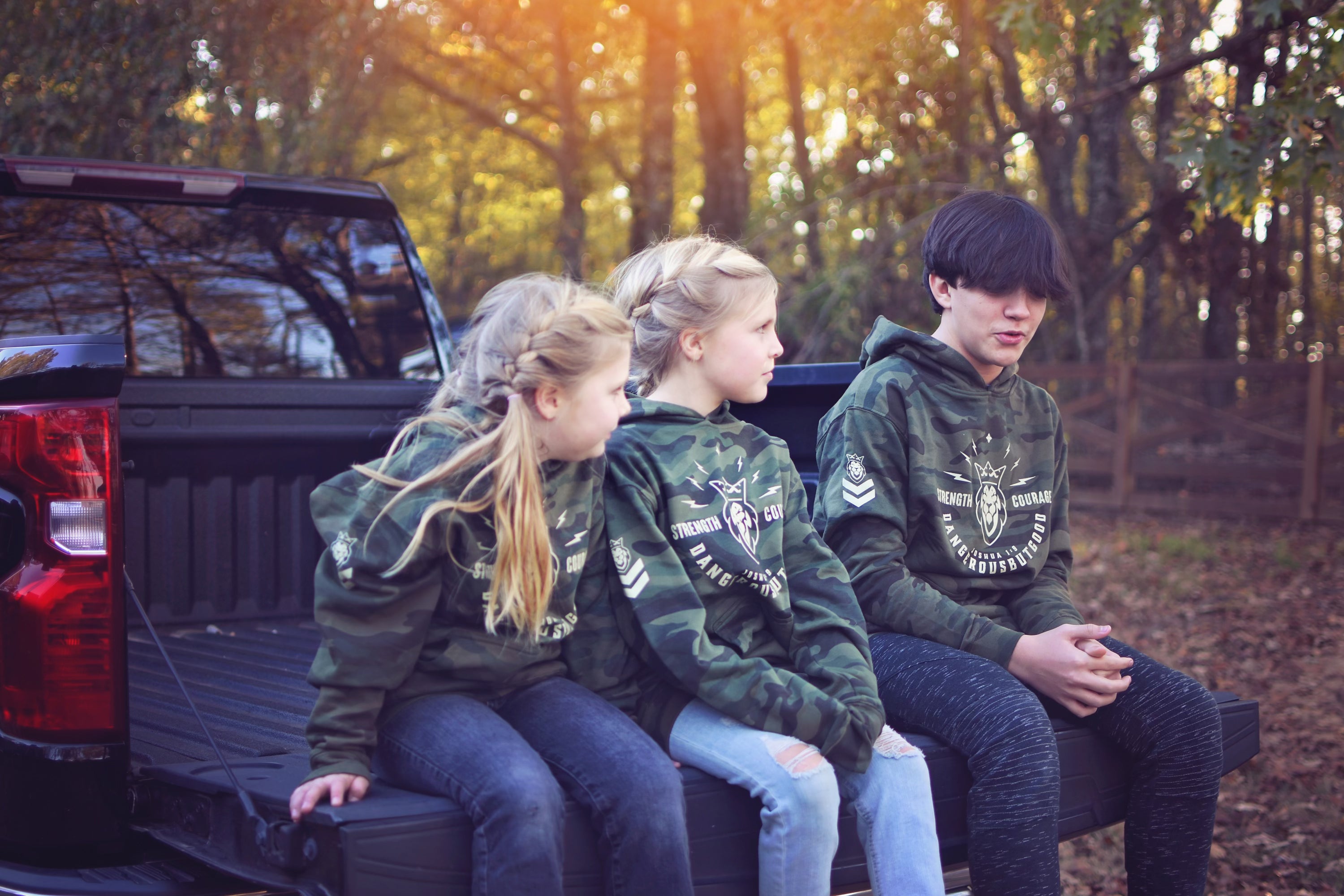 Strength & Courage Youth Camo Hoodie Strength & Courage Youth Camo Hoodie - Small - Dangerous But Good