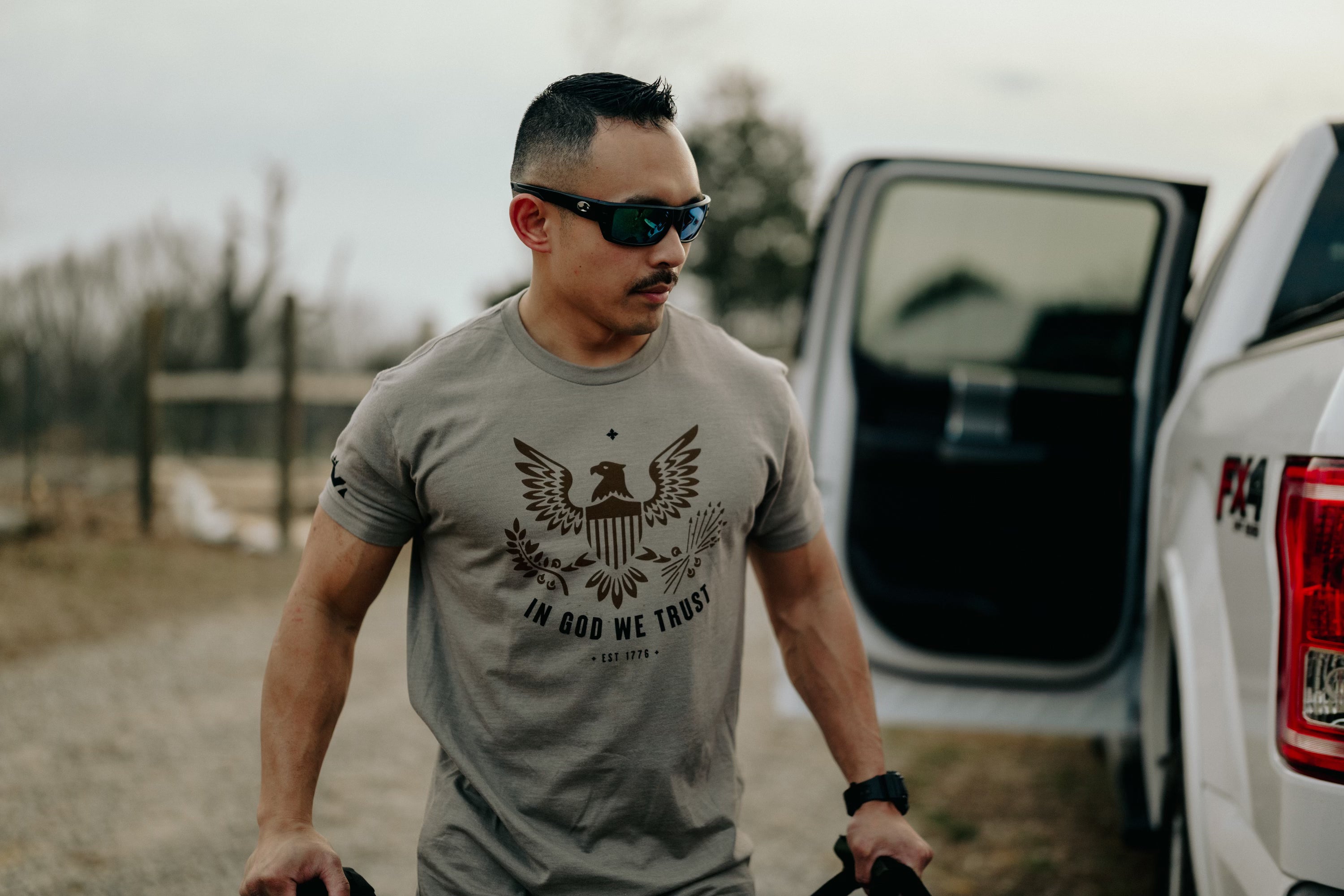 In God We Trust T-Shirt In God We Trust T-Shirt - Stone Grey / Small - Dangerous But Good