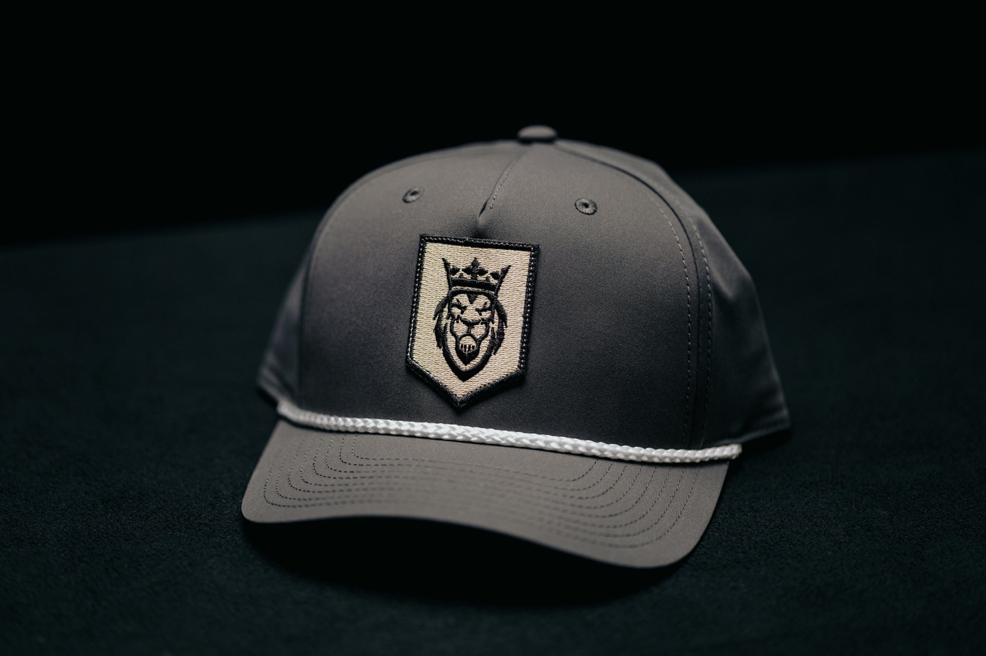 Lion Shield Series Rope Hat Lion Shield Series Rope Hat - Dark Grey/White - Dangerous But Good