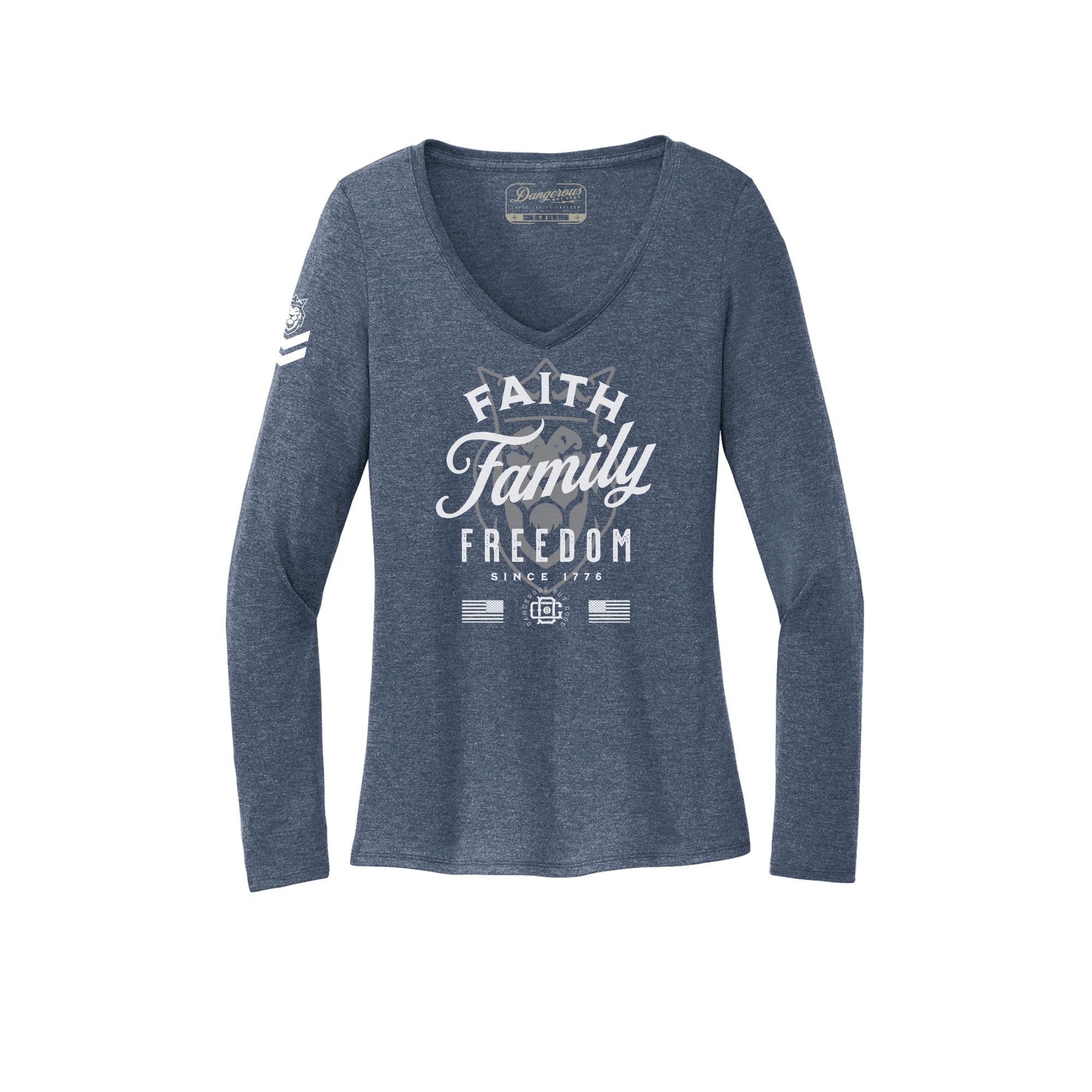 F3 Heather Denim Ladies Long Sleeve T-Shirt F3 Heather Denim Ladies Long Sleeve T-Shirt - Small - Dangerous But Good