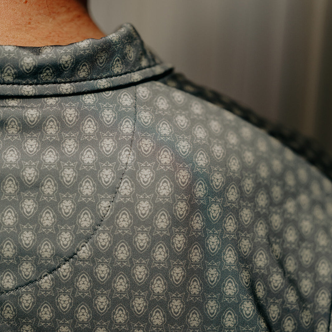 Lion Shield Pattern Polo – Premium Dry-Fit Performance Polo for Men