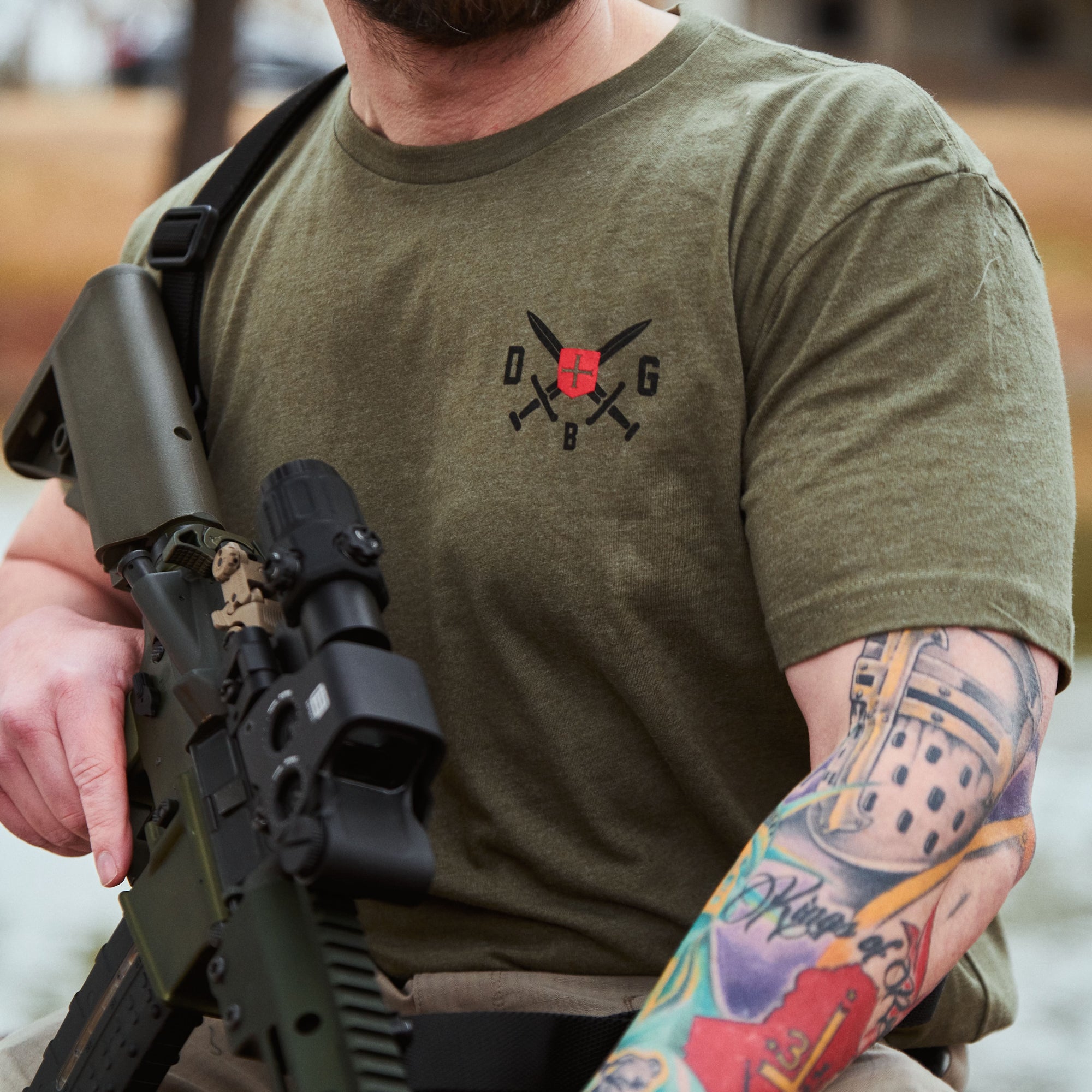Iron Sharpens Iron OD Green T-Shirt Iron Sharpens Iron OD Green T-Shirt - Small - Dangerous But Good