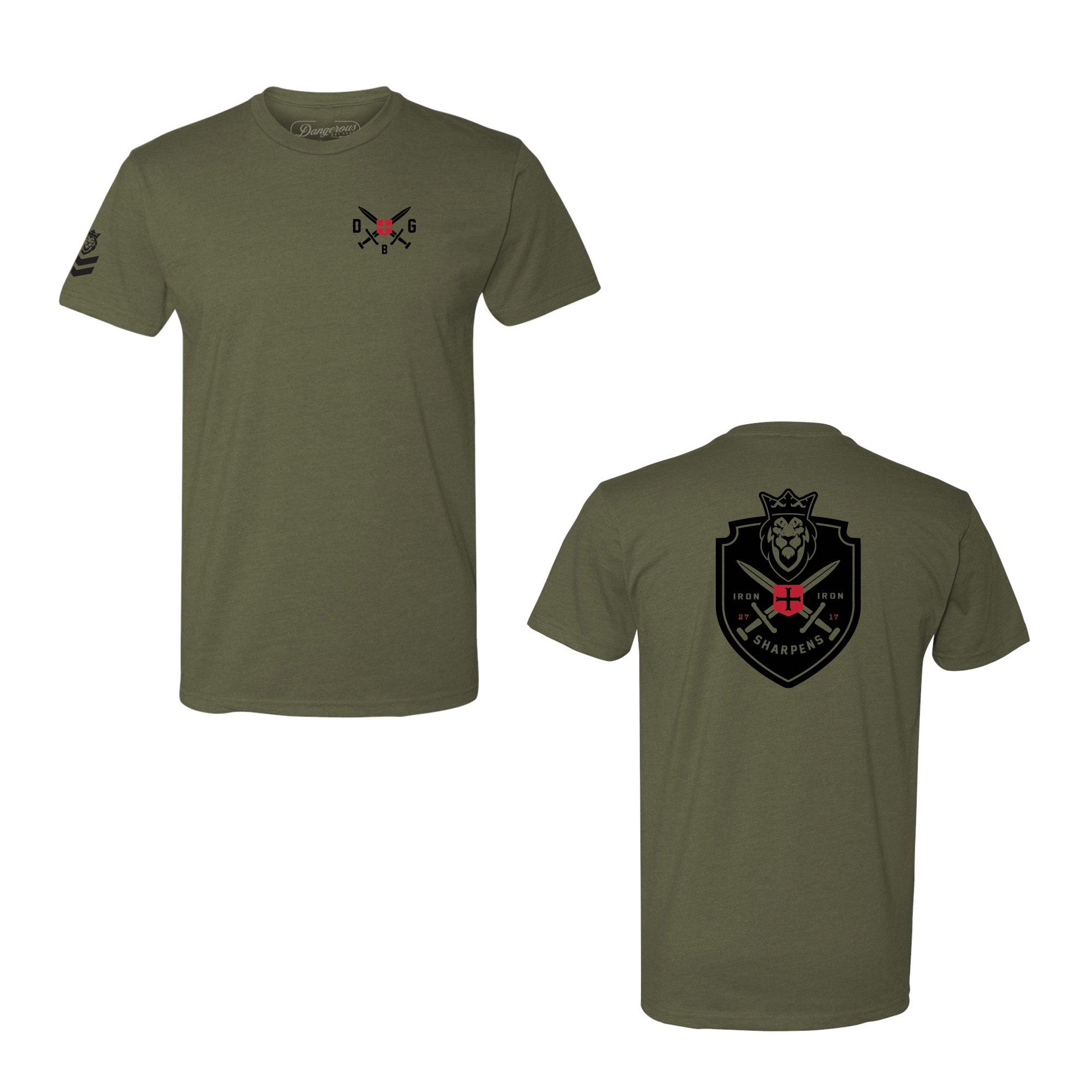 Iron Sharpens Iron OD Green T-Shirt Iron Sharpens Iron OD Green T-Shirt - Small - Dangerous But Good