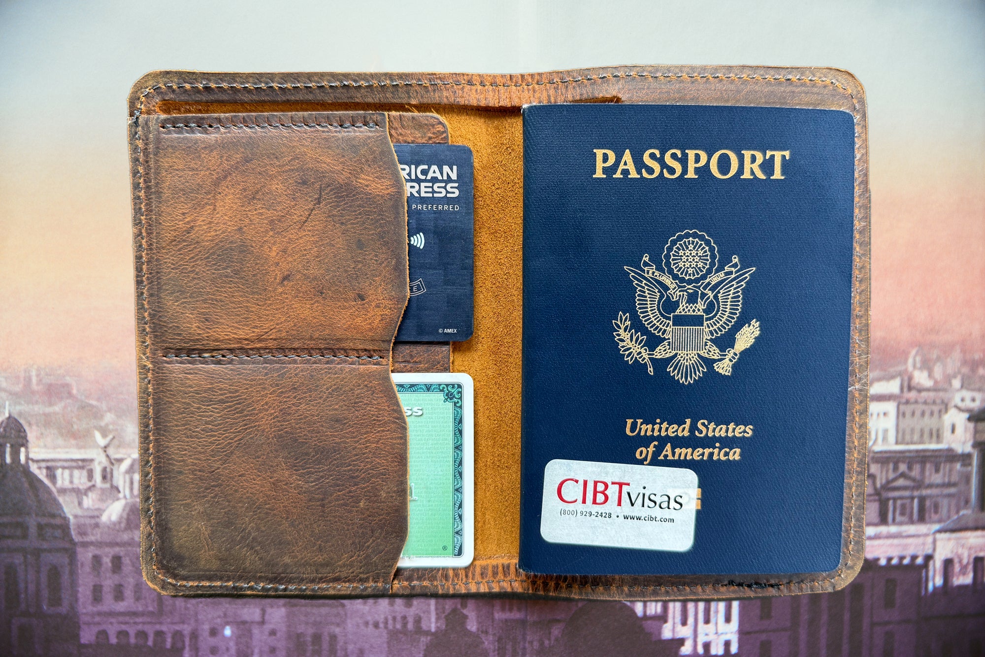 On Mission Leather Passport Holder