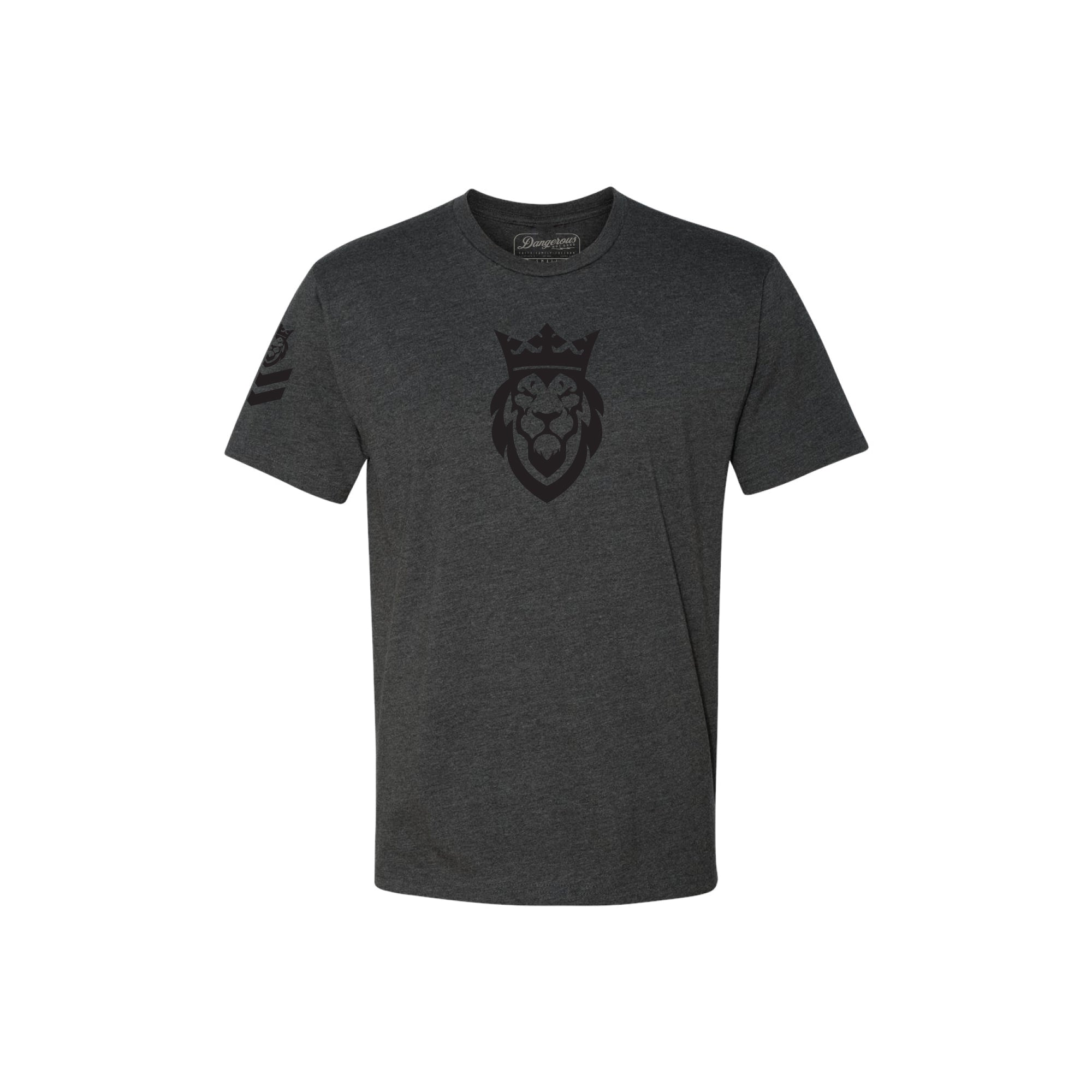 Lion Black on Charcoal T-Shirt Lion Black on Charcoal T-Shirt - Small - Dangerous But Good