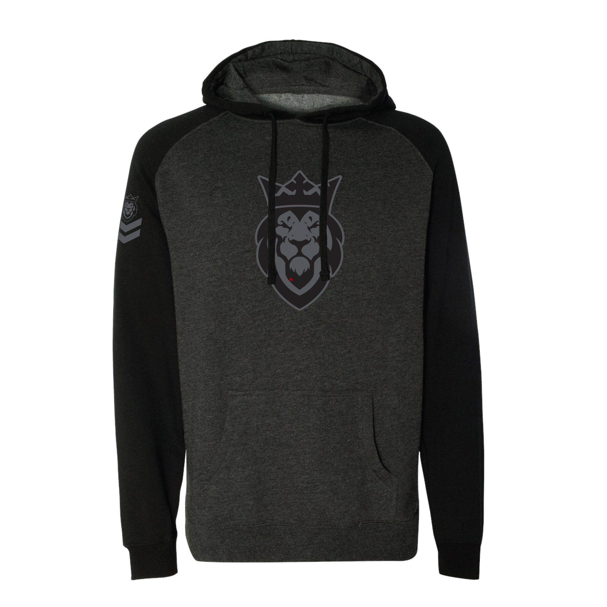 Lion Raglan Hooded Sweatshirt Lion Raglan Hooded Sweatshirt - Black/Char / Small - Dangerous But Good