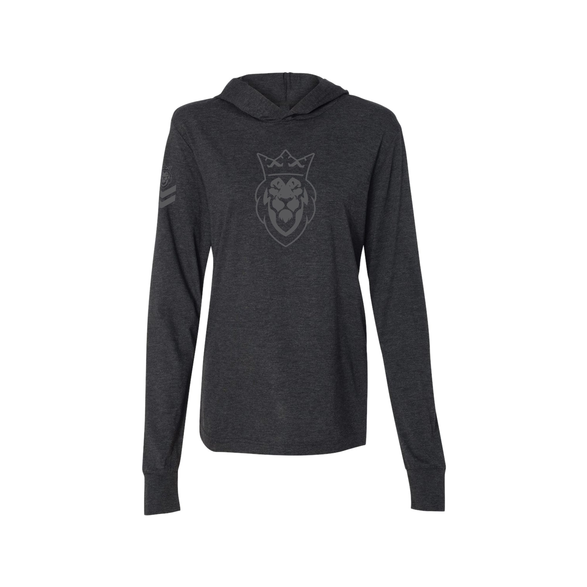 Lion Charcoal Long Sleeve Hooded T-Shirt Lion Charcoal Long Sleeve Hooded T-Shirt - Small - Dangerous But Good