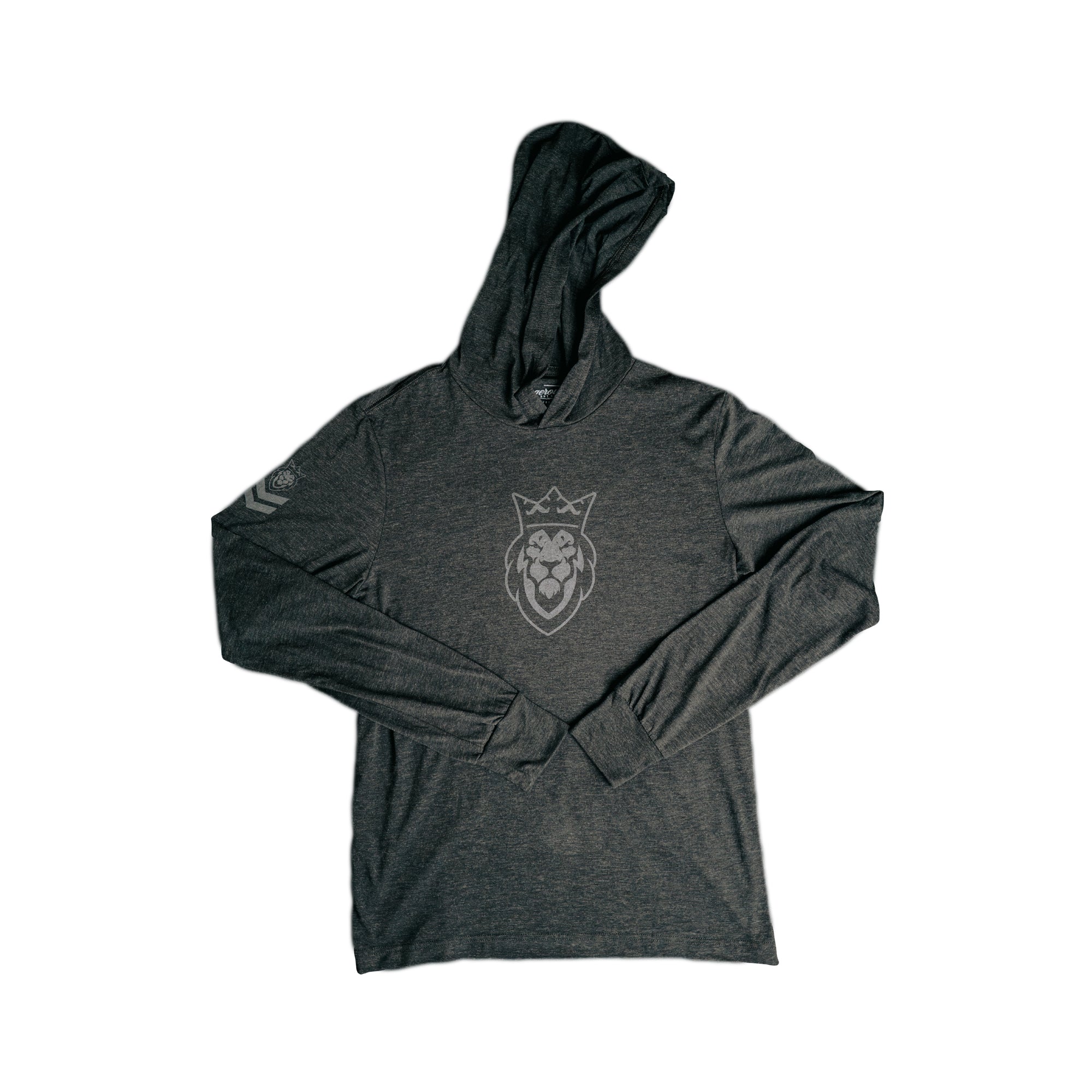 Lion Charcoal Long Sleeve Hooded T-Shirt Lion Charcoal Long Sleeve Hooded T-Shirt - Small - Dangerous But Good
