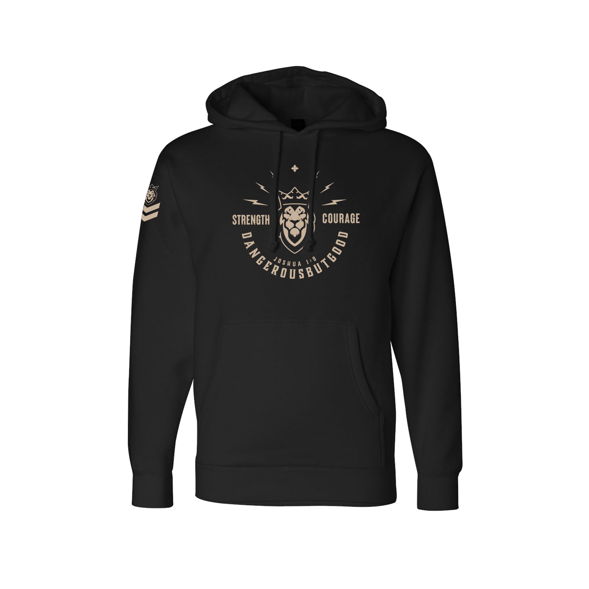 Strength & Courage Heavy Weight Hoodie Strength & Courage Heavy Weight Hoodie - Black / Small - Dangerous But Good