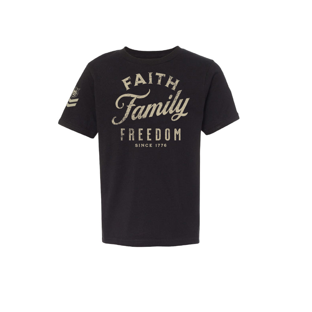 Classic Faith, Family, Freedom T-Shirt Youth Classic Faith, Family, Freedom T-Shirt Youth - Black / X-Small - Dangerous But Good