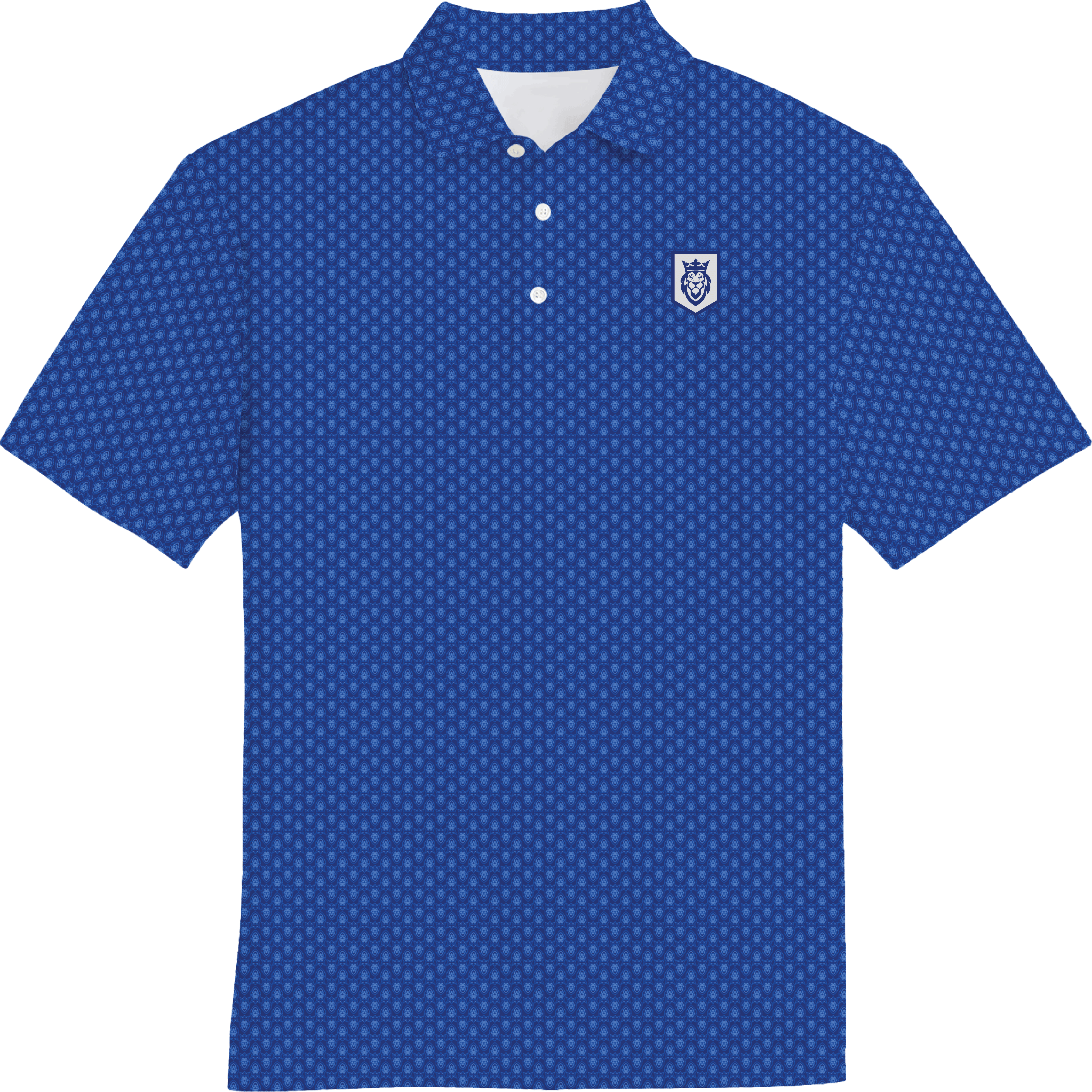 Lion Shield Pattern Polo – Premium Dry-Fit Performance Polo for Men