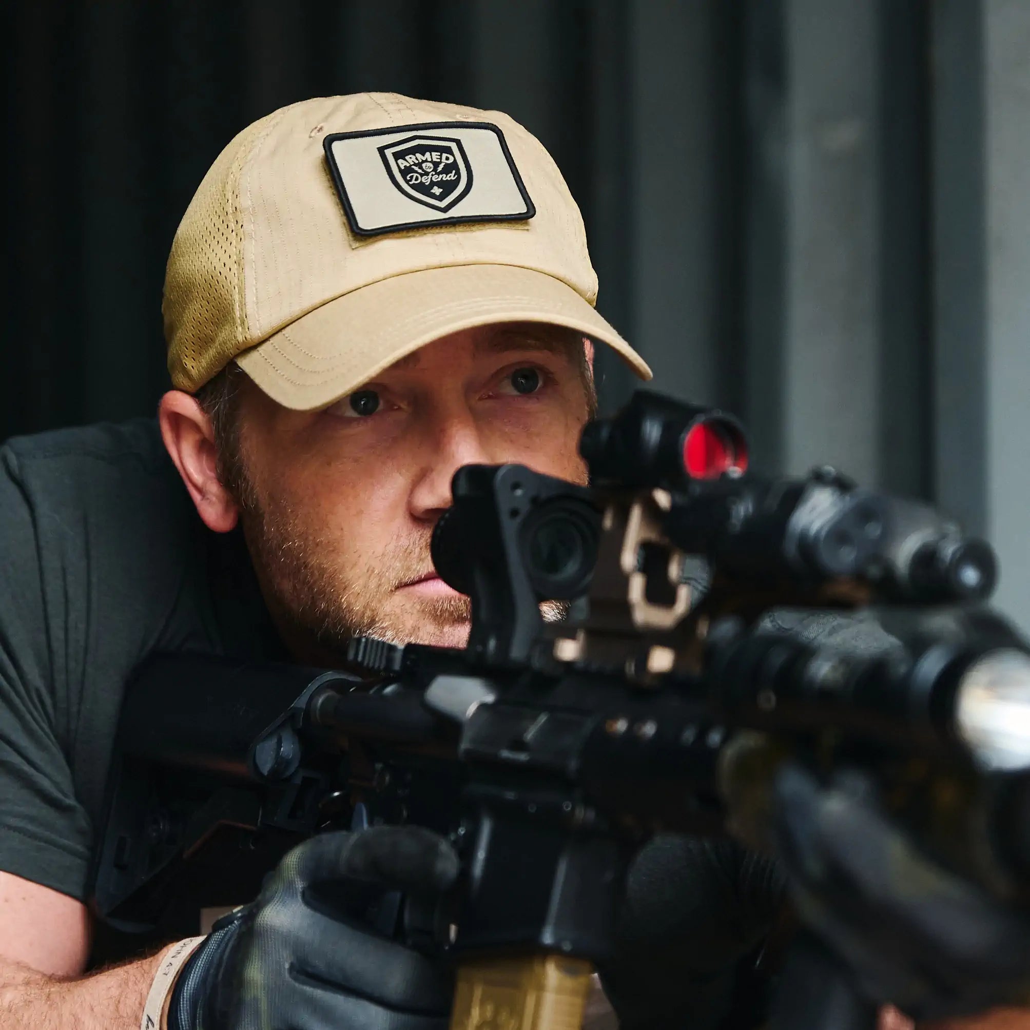 Operator Hat with Armed to Defend Patch