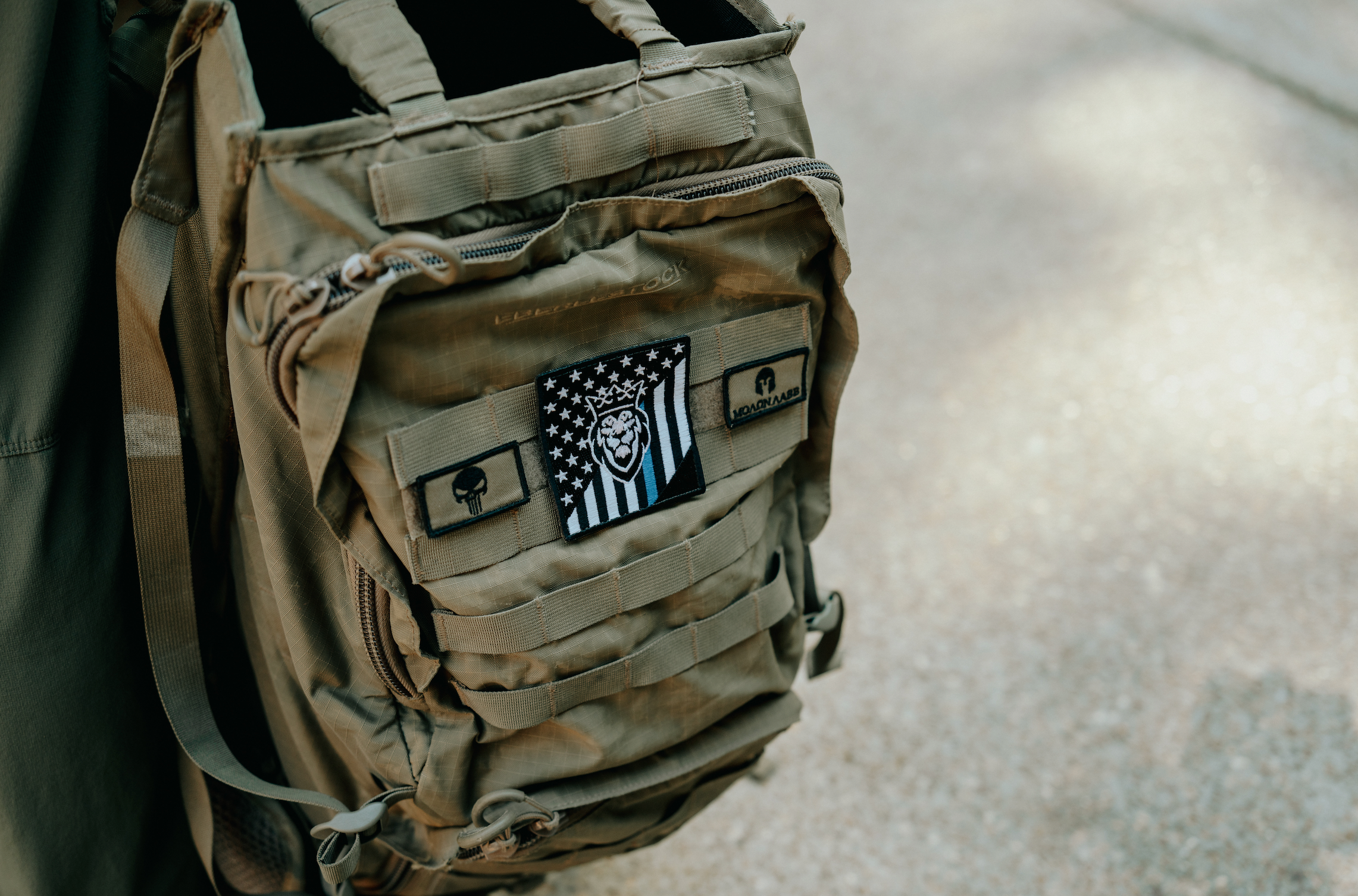 backpack with patch
