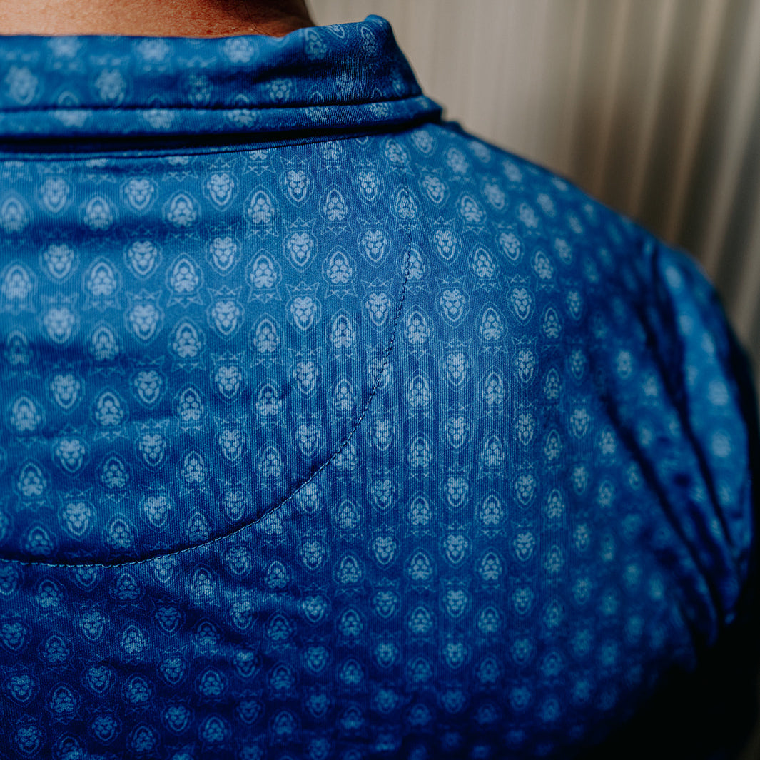 Lion Shield Pattern Polo – Premium Dry-Fit Performance Polo for Men