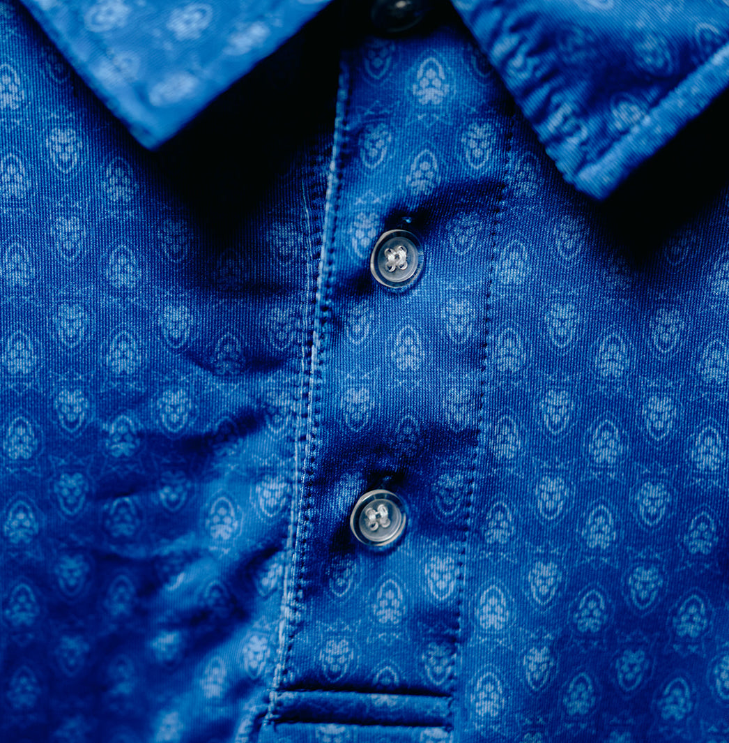 Lion Shield Pattern Polo – Premium Dry-Fit Performance Polo for Men