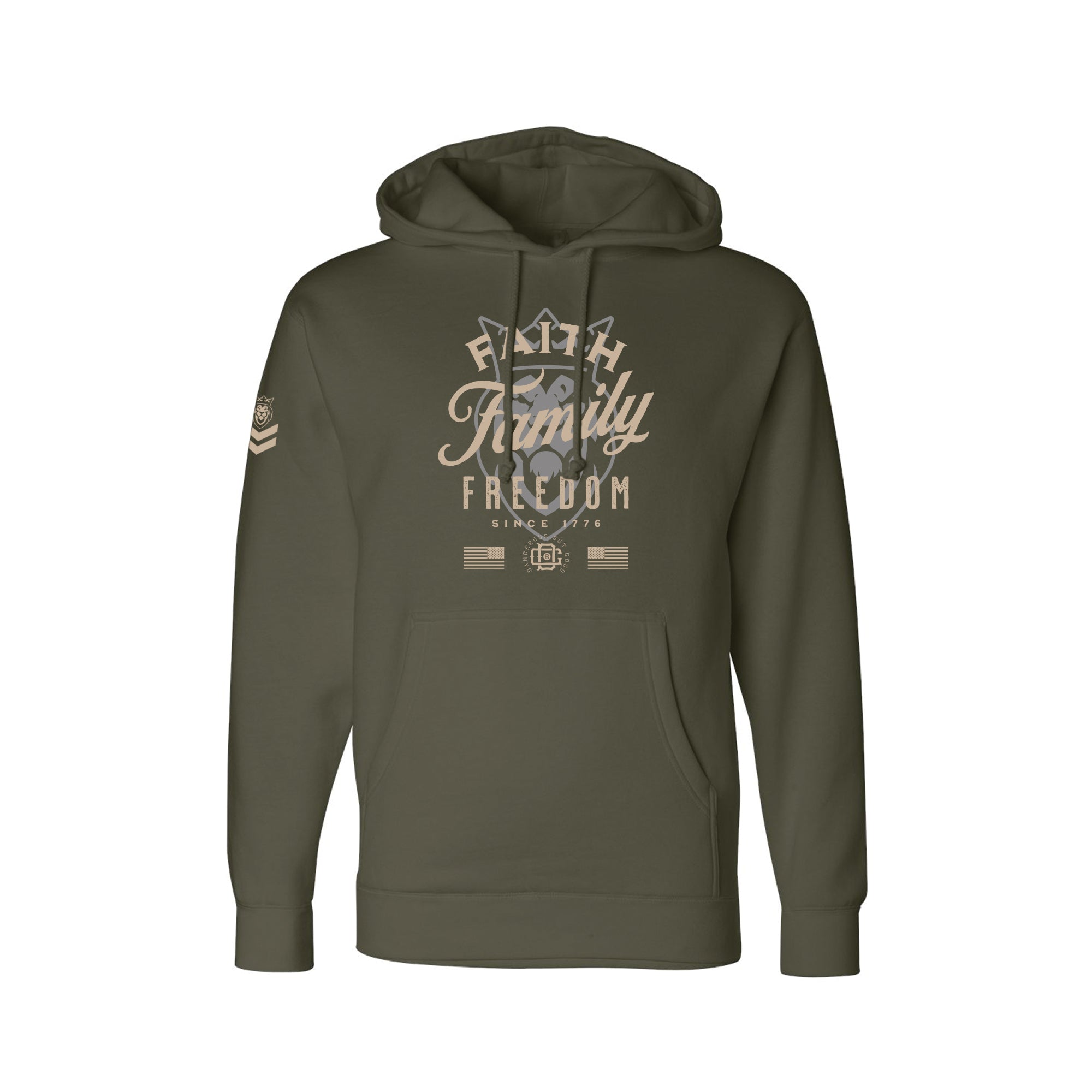 F3 Heavy Weight Script Hoodie F3 Heavy Weight Script Hoodie - OD Green / Small - Dangerous But Good