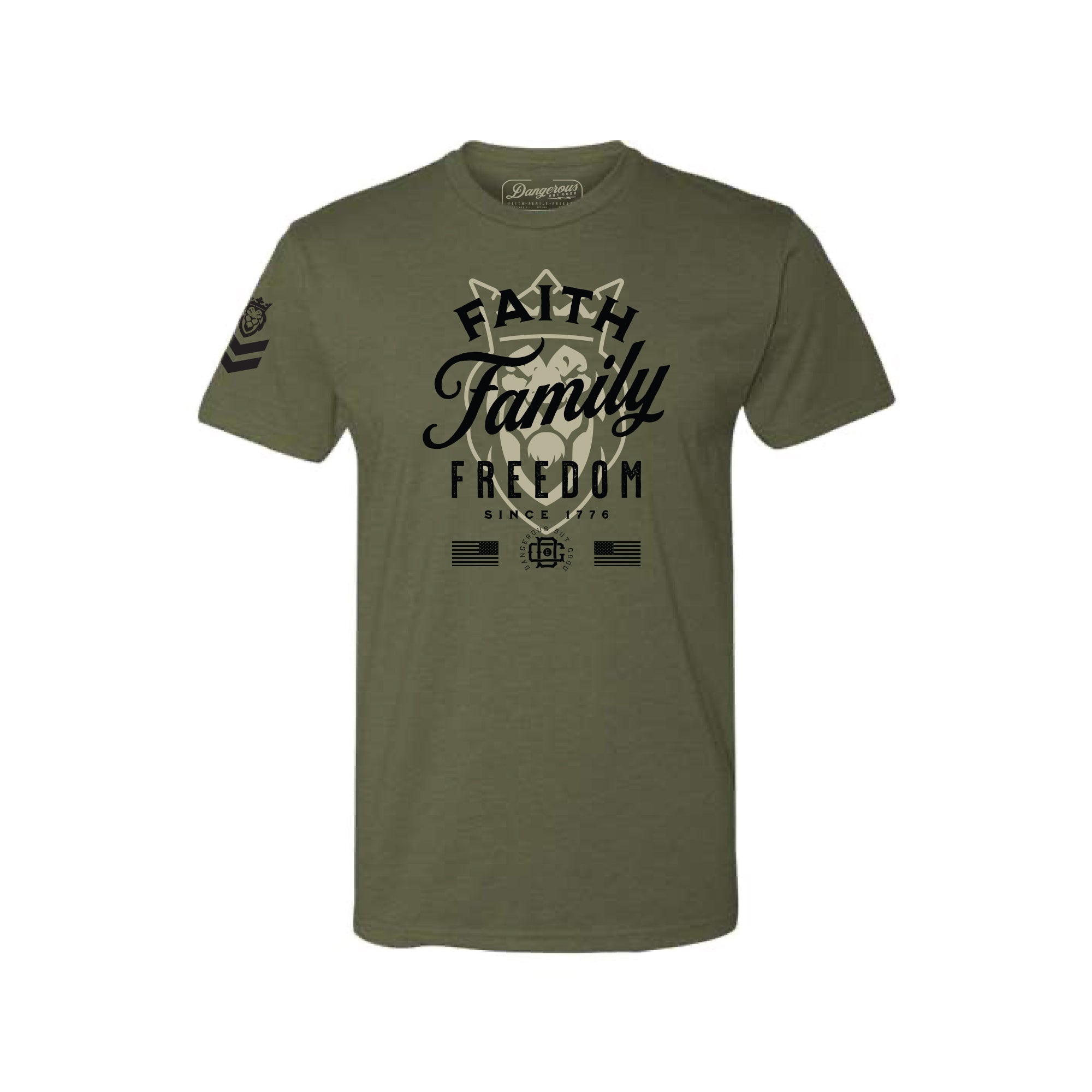 F3 Lion T-Shirt F3 Lion T-Shirt - OD Green / Small - Dangerous But Good