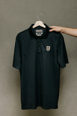 Armor of God Stripes Black Polo Shirt