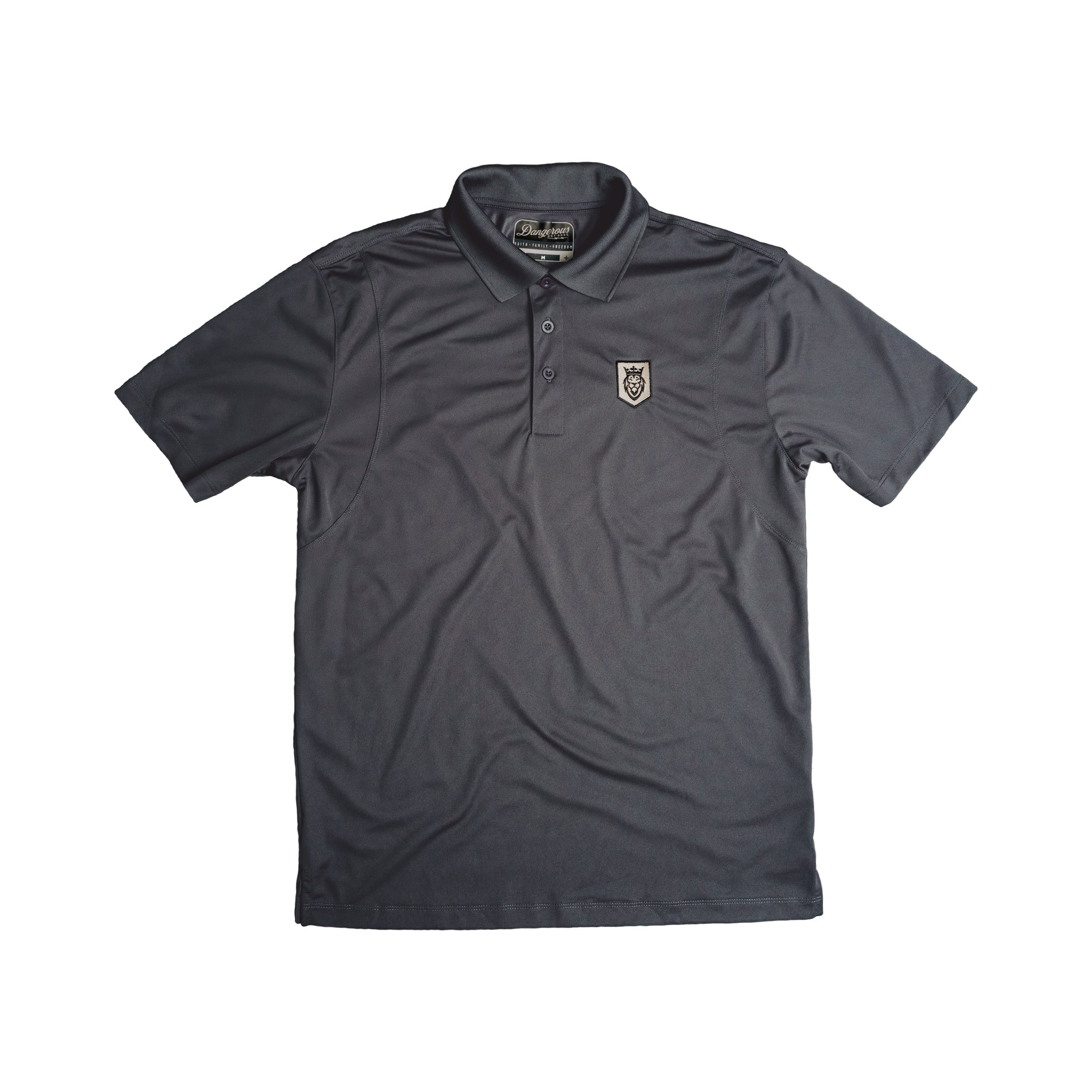Shield Polo Shirt Shield Polo Shirt - Gray / Small - Dangerous But Good