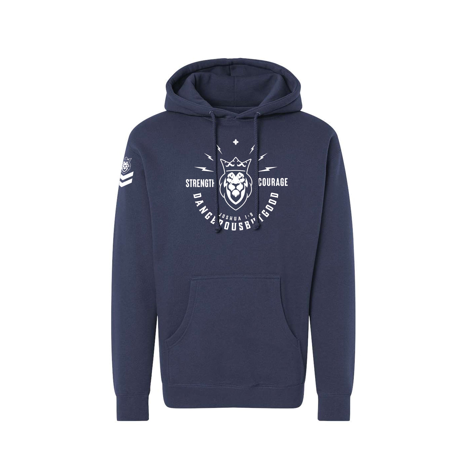Strength & Courage Heavy Weight Hoodie Strength & Courage Heavy Weight Hoodie - Navy / Small - Dangerous But Good
