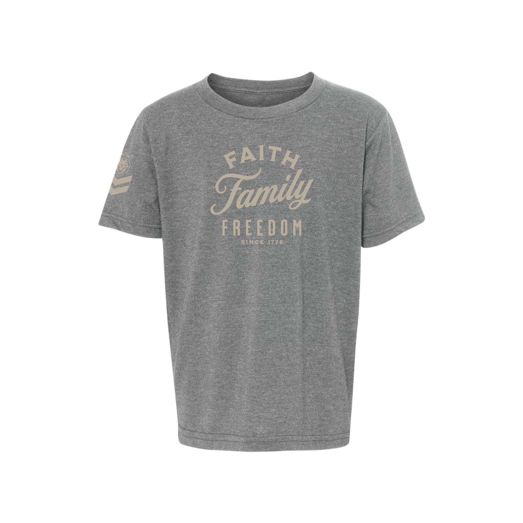 Classic Faith, Family, Freedom T-Shirt Youth Classic Faith, Family, Freedom T-Shirt Youth - Dark Heather Grey / X-Small - Dangerous But Good