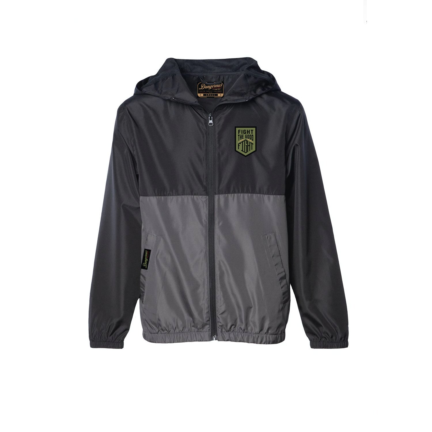 Fight The Good Fight Hooded Windbreaker - Full Zip Fight The Good Fight Hooded Windbreaker - Full Zip - X-Small - Dangerous But Good